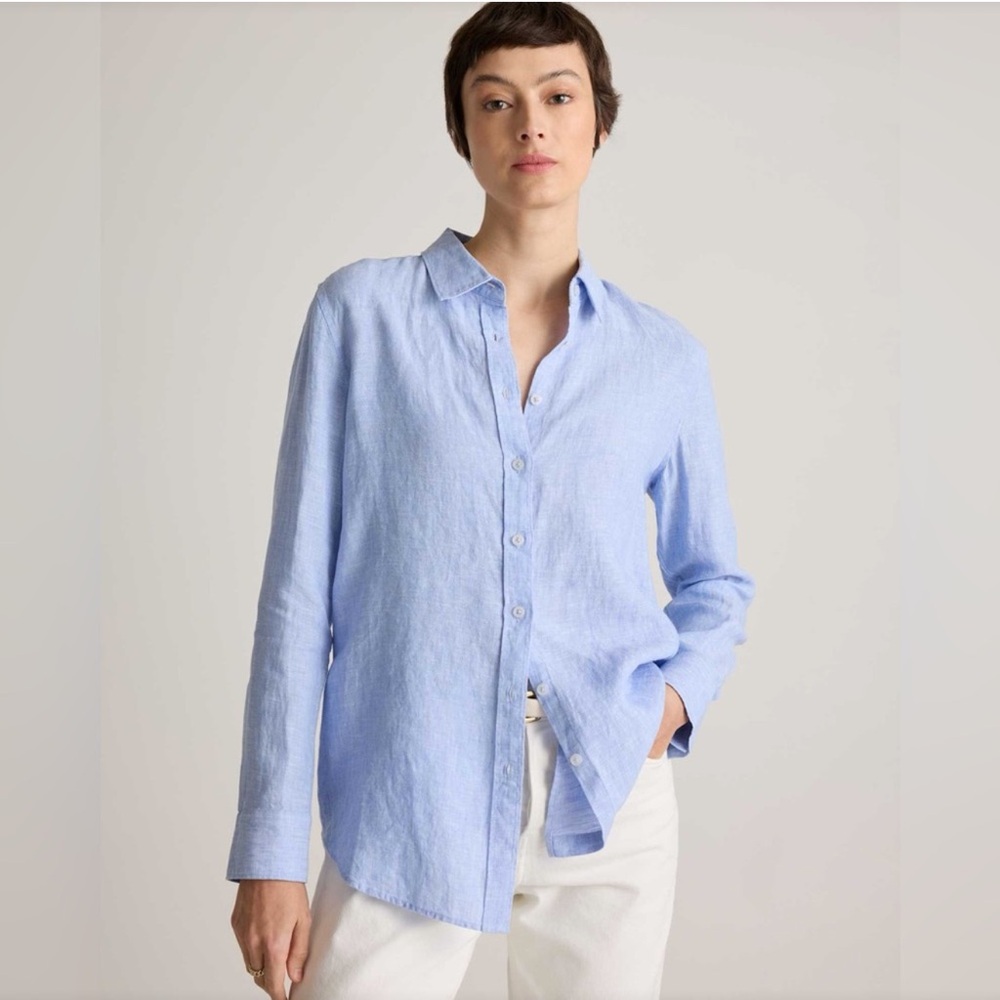 NWT J. Crew X BAIRD McNUTT 100% Linen Button-Down Shirt in HOT PINK, 6 - Picture 3 of 15